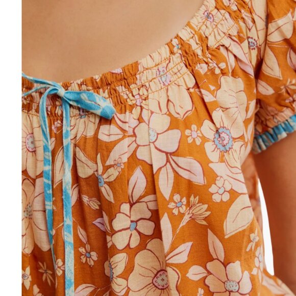 Frankie Floral Tunic Free People Orange - Picture 3 of 8